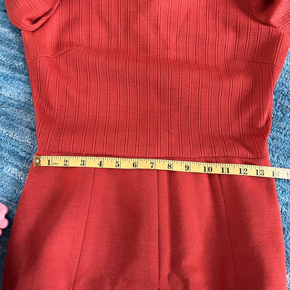 Vintage Alamor Dress Burnt Orange fit flare 1970’s fashion dress Small - Picture 11 of 12